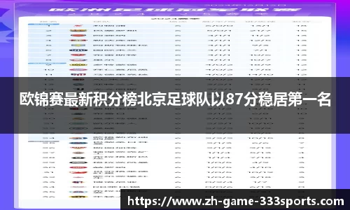 欧锦赛最新积分榜北京足球队以87分稳居第一名